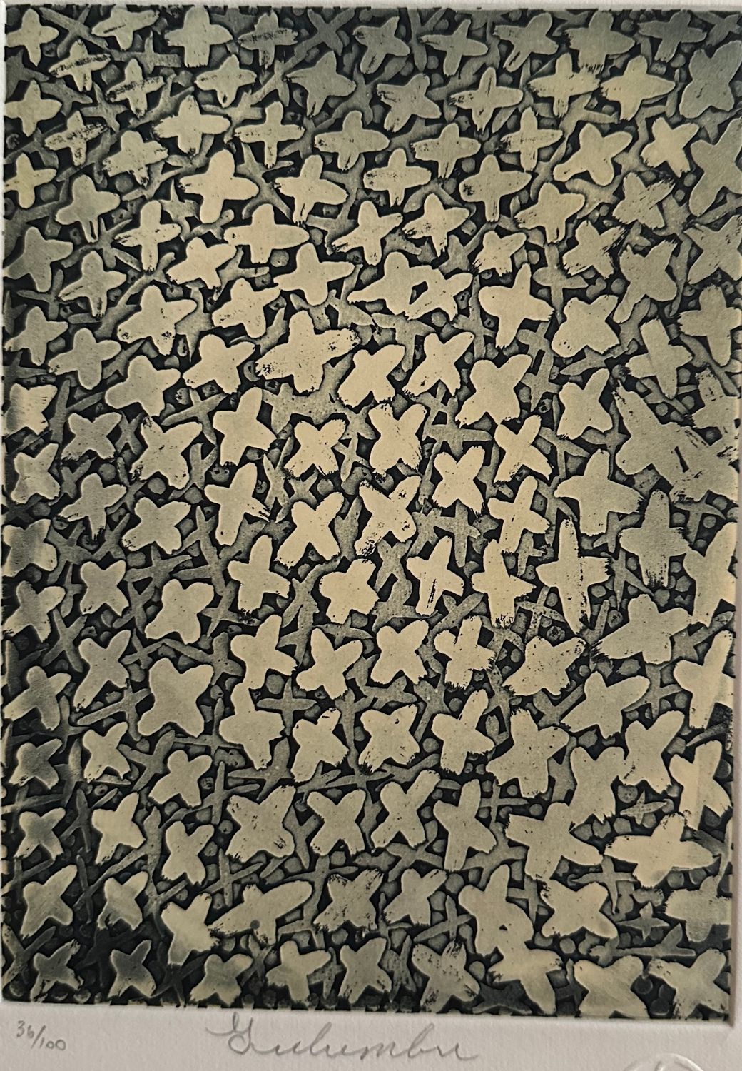 Stars by Gulumbu Yunupingu Framed Etching