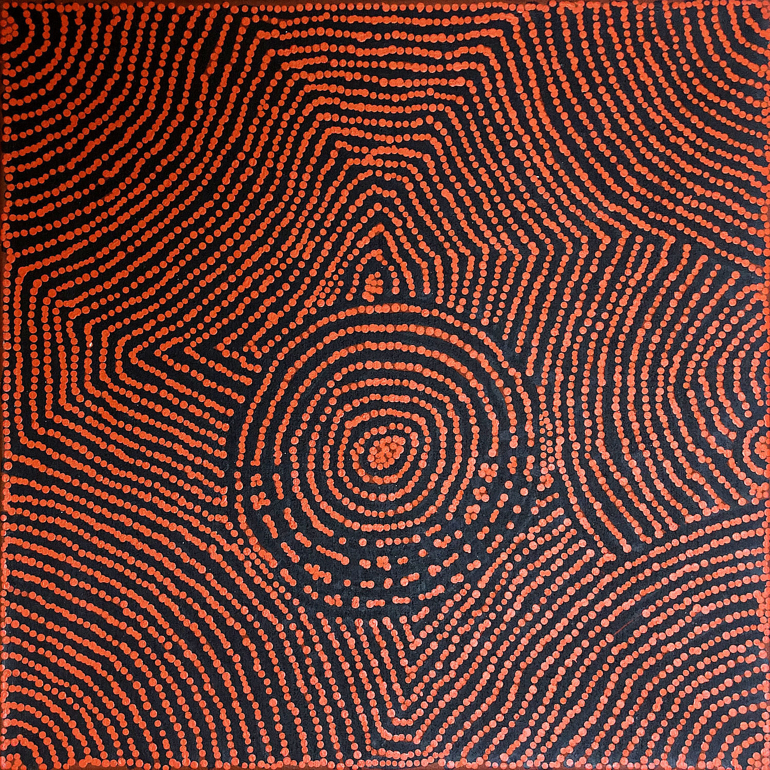 Tingari Cycle by Barney Campbell Tjakamarra 76x76cm 9456BC Tingari Cycle by Barney Campbell Tjakamarra 76x76cm 9456BC