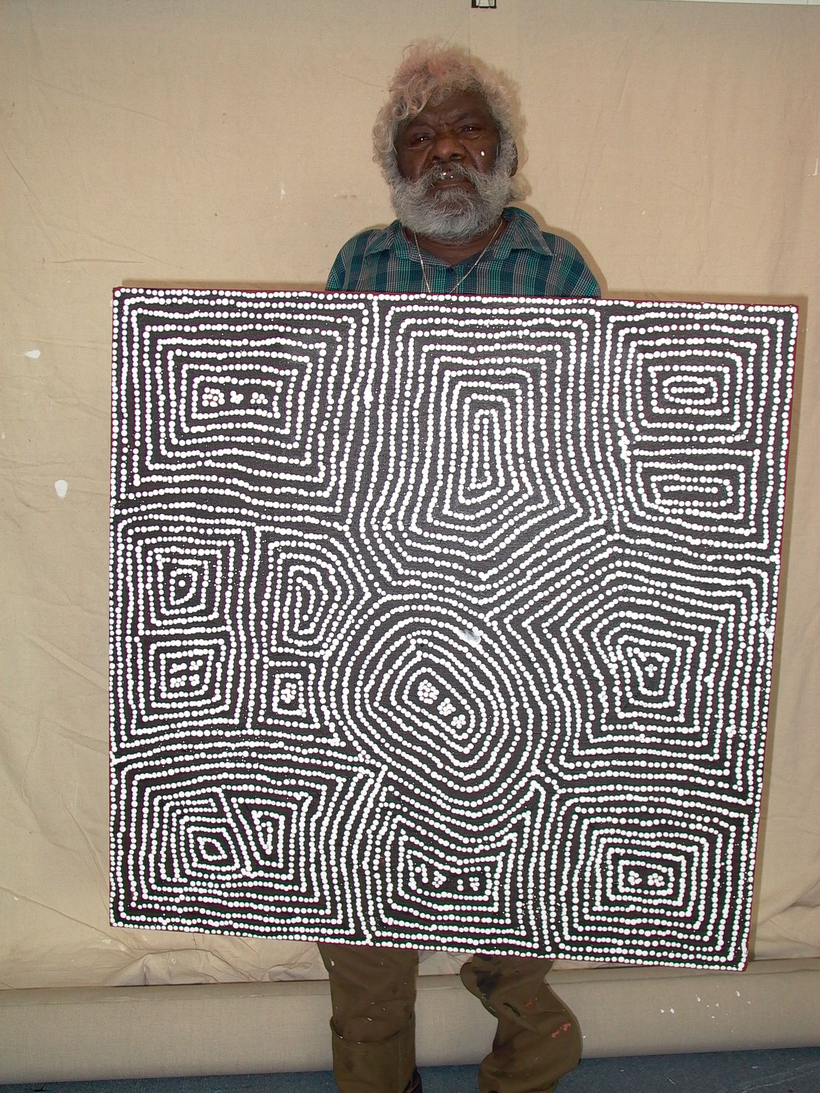 Tingari Cycle 2005 by Barney Campbell Tjakamarra, 91x91cm 9468BC