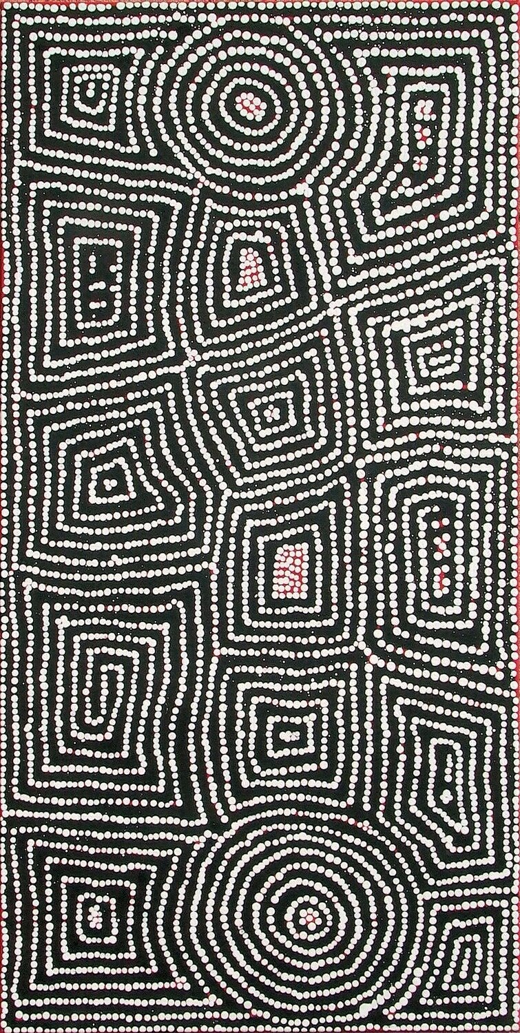 Parajulkuti by Barney Campbell Tjakamarra 122x61cm 9505BC SOLD MARC YVONNOU Parajulkuti by Barney Campbell Tjakamarra 122x61cm 9505BC SOLD MARC YVONNOU