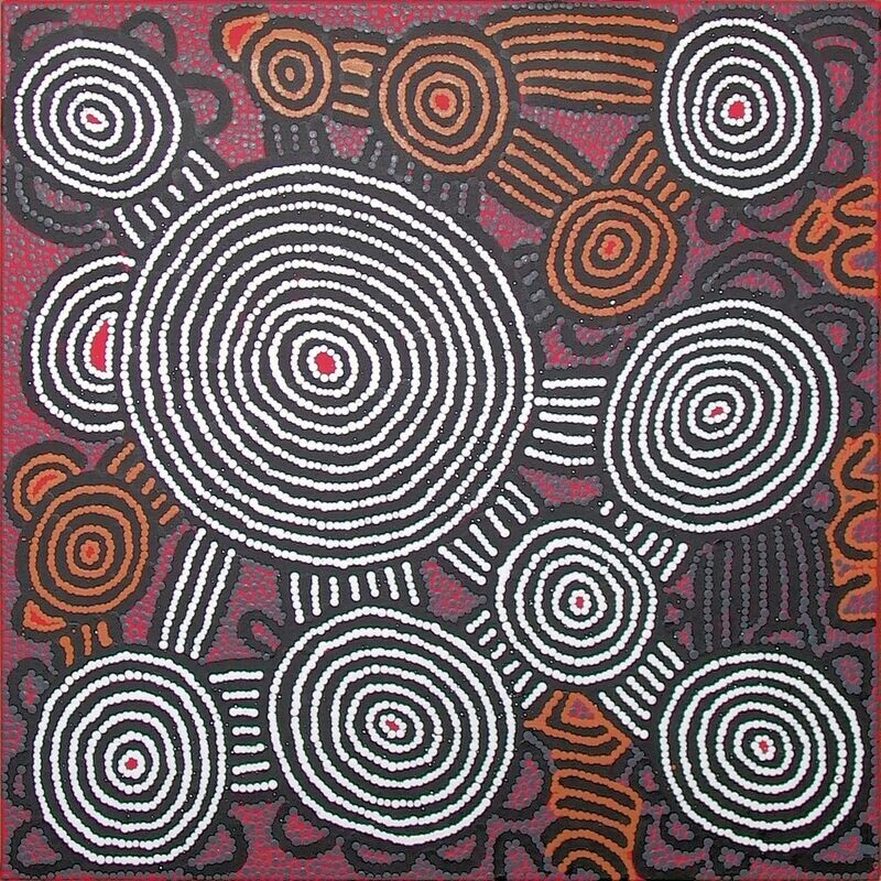 Tingari Cycle BY Barney Campbell Tjakamarra, 91x91cm 9197BC