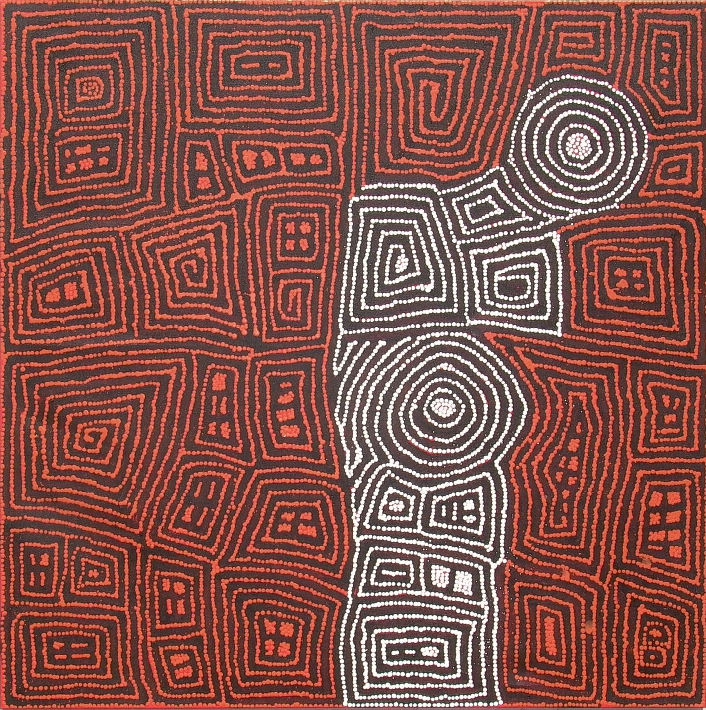 Malliera Ceremonies by Barney Campbell Tjakamarra 122x122cm 9472BC Malliera Ceremonies by Barney Campbell Tjakamarra 122x122cm 9472BC