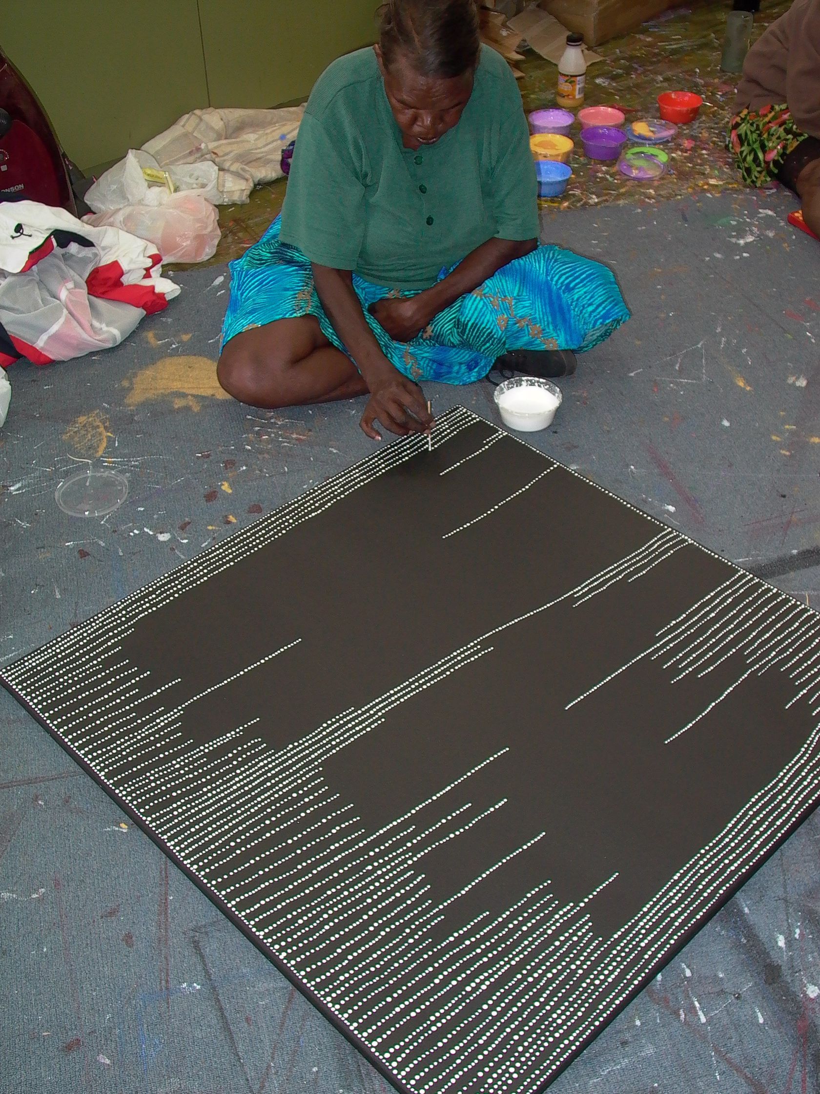 Sandhills (2007) by Dorothy Napangardi, 91x91cm 9566DN EXHIBITION MIRRI DEC 26