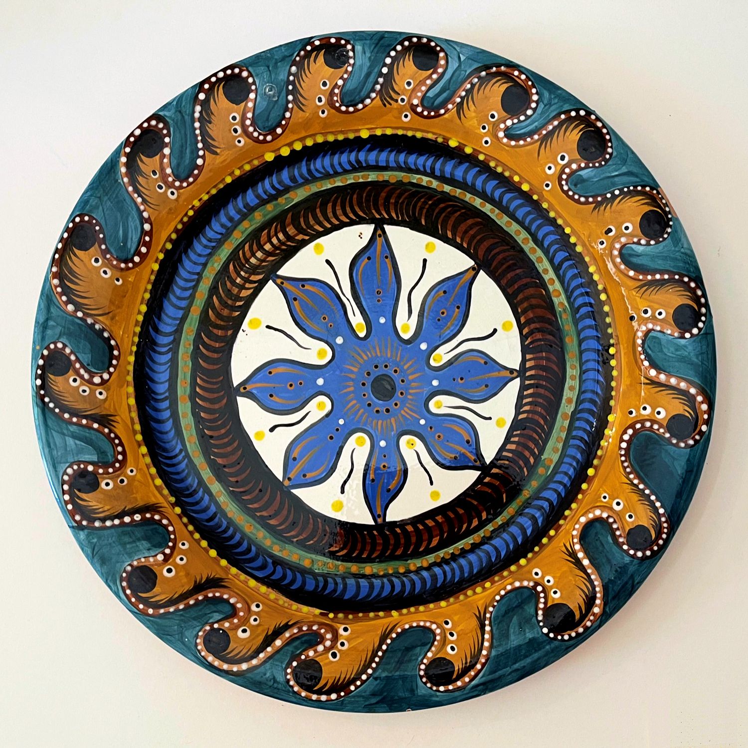 Ernabella Ceramic Plate by Karen Carroll, 2008. 38cm Ernabella Ceramic Plate by Karen Carroll, 2008. 38cm