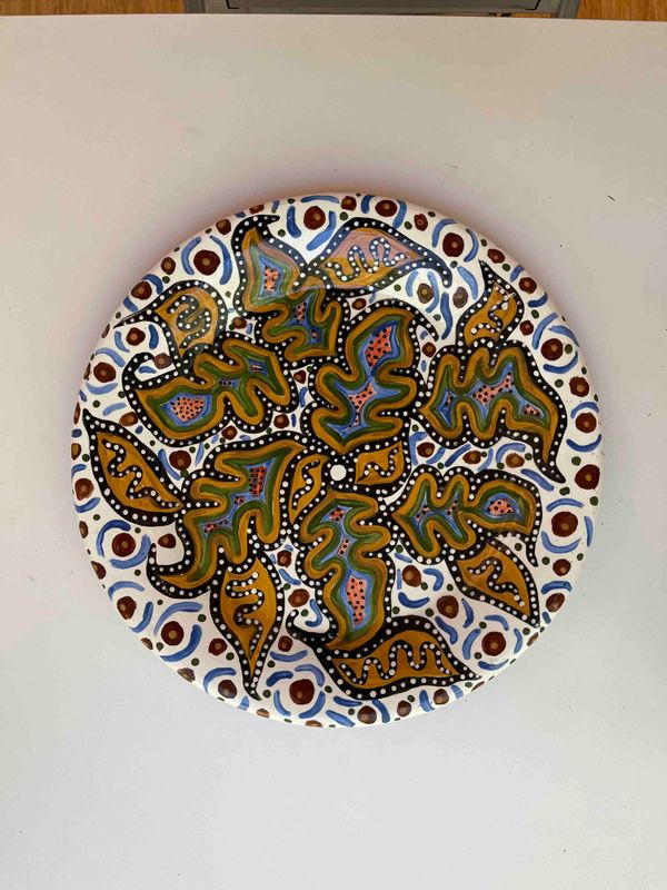 Ernabella Ceramic platter by Jillian Davey, 2008