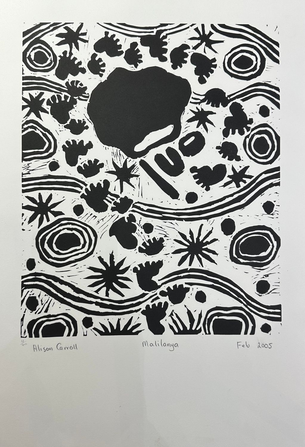 Alison Carroll Malilanya 2005 Linocut Alison Carroll Malilanya 2005 Linocut