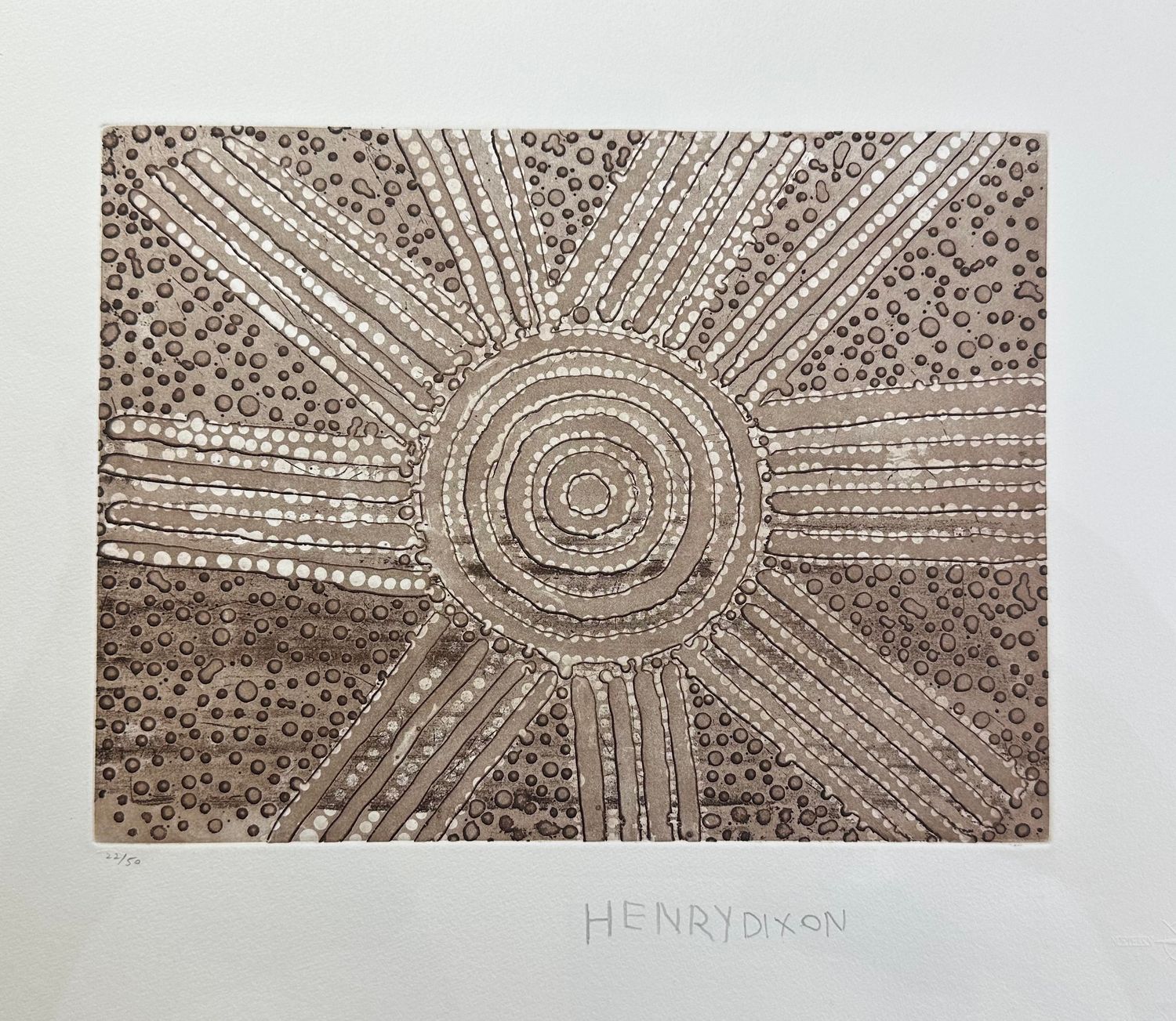 Men's Ceremony by Henry Dixon Petyarre, Dry Point Etching Men's Ceremony by Henry Dixon Petyarre, Dry Point Etching