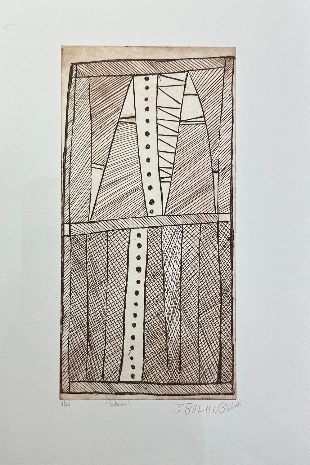Johnny Bulunbulun, Bakarra 2007 etching Johnny Bulunbulun, Bakarra 2007 etching