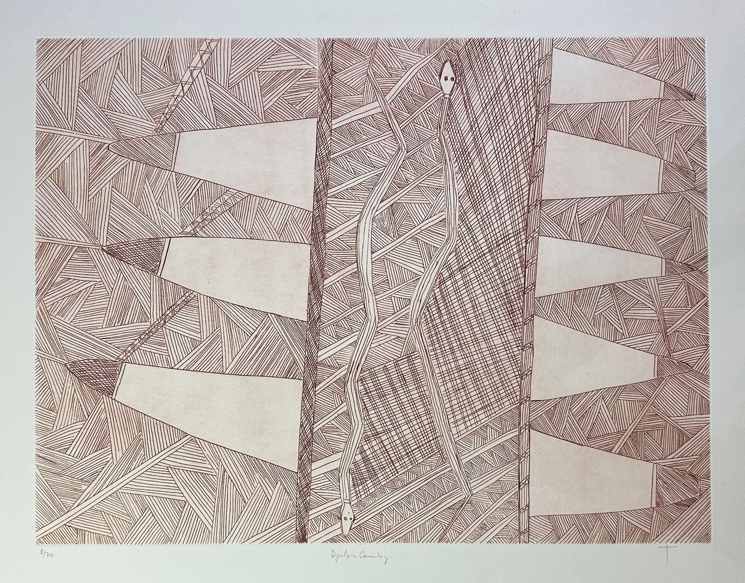 Tommy Tjumpurur, Drypoint Etching 8/70 Tommy Tjumpurur, Drypoint Etching 8/70