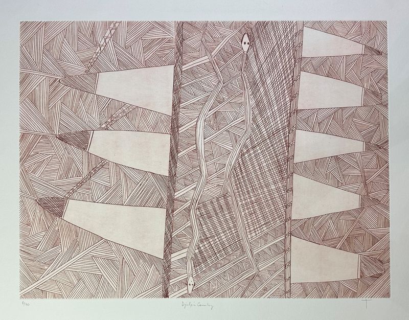 Tommy Tjumpurur, Drypoint Etching 8/70 Tommy Tjumpurur, Drypoint Etching 8/70