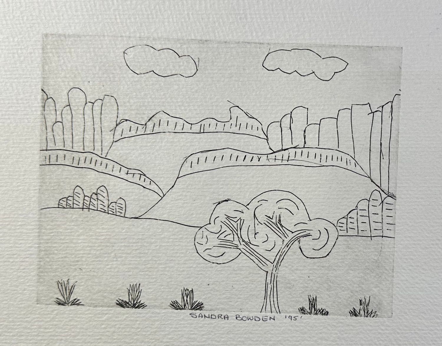 Sandra Bowden, Untitled 1995, Etching