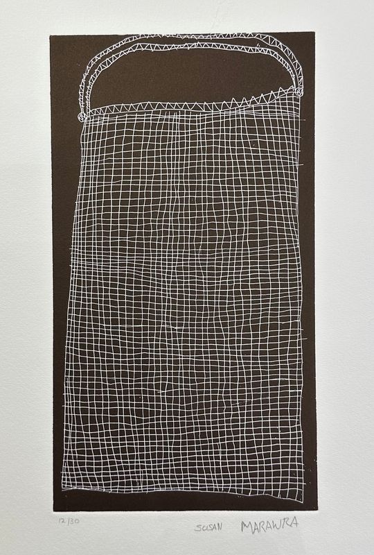 Susan Marawarr, Etching Dilly Bag, Etching