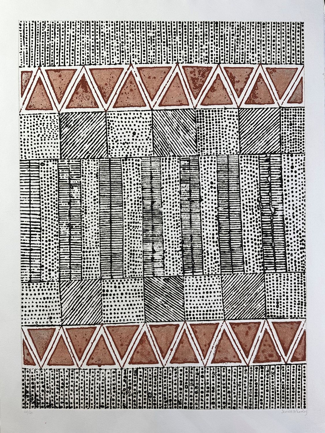 Janice Murray, Etching Tiwi Motif VIII, Jilamara 1998 26/60