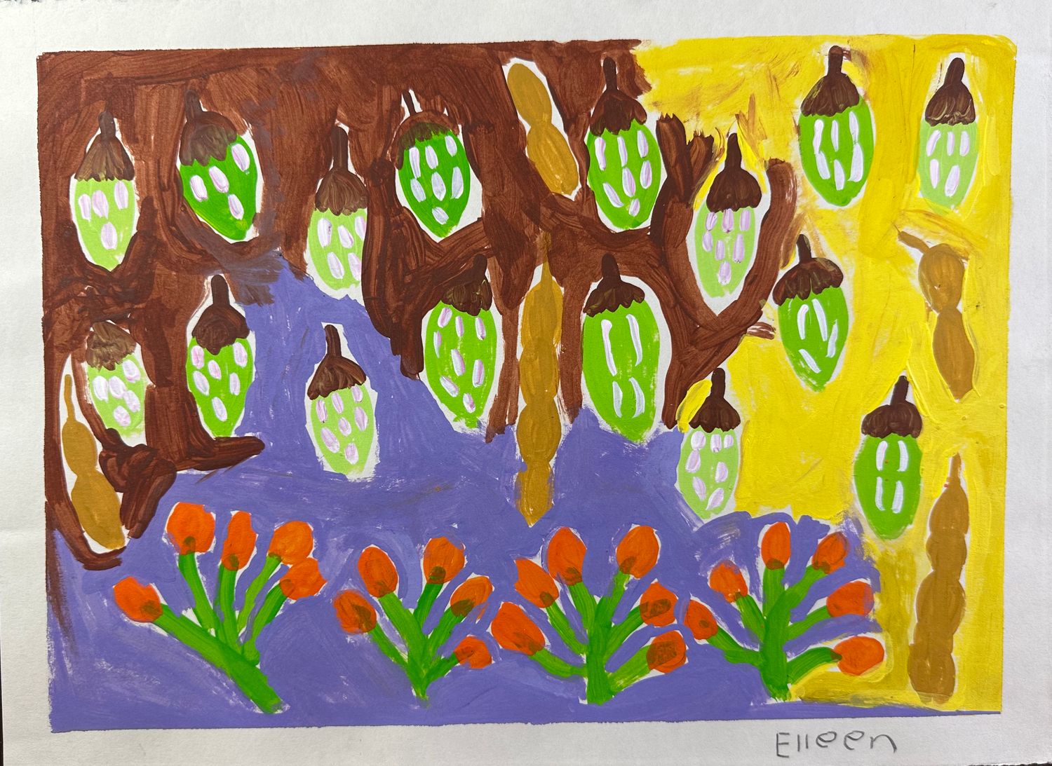 EILEEN, Acrylic paint on paper, RT-2, Image 24x34