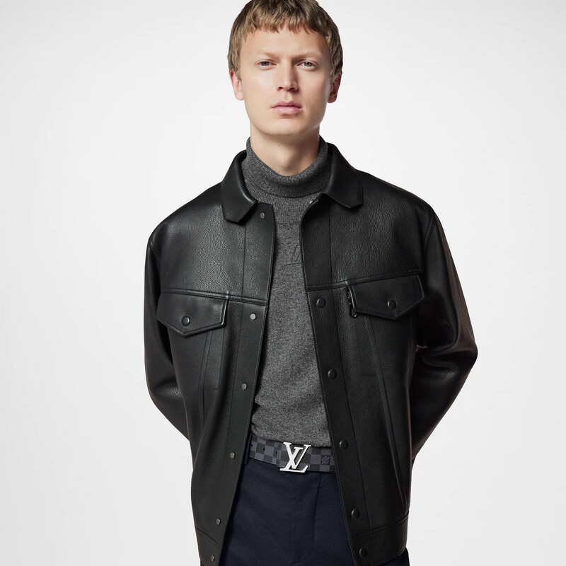 Black Checker LV Silver buckle