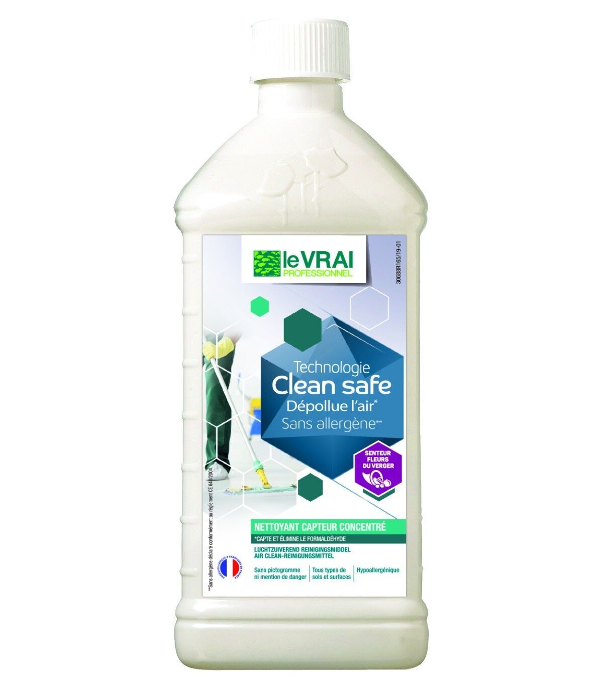 NETTOYANT CAPTEUR CONCENTRE CLEAN SAFE FLACON 1 litre - LE VRAI PROFESSIONNEL