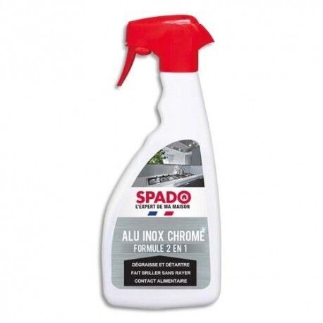 SPADO Spray 500 ml Nettoyant alu inox chrome 2en1 dégraisse détartre, fait briller