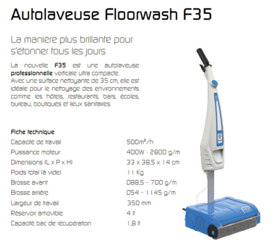 FLOORWASH F35 à CABLE