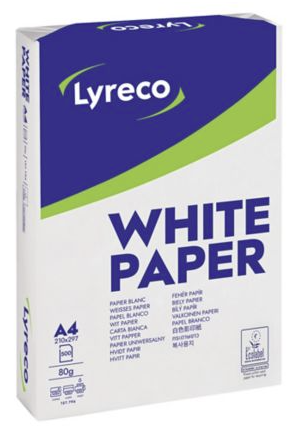 Papier blanc A4 Lyreco - 80 g (le carton de 5 ramettes)