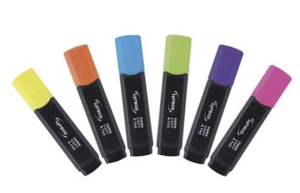 Surligneur coloris assortis pochette de 6