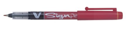 Stylo-feutre Pilot V-Sign Pen - pointe moyenne couleur rouge (l'unité)