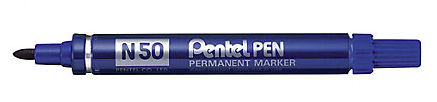 Marqueur permanent Pentel N50 - pointe ogive moyenne - bleu