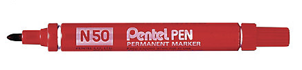 Marqueur permanent Pentel N50 - pointe ogive moyenne - rouge