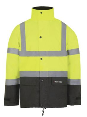 Veste de pluie haute visibilité T2S Sky - jaune fluo/noir (taille S à 3XL)