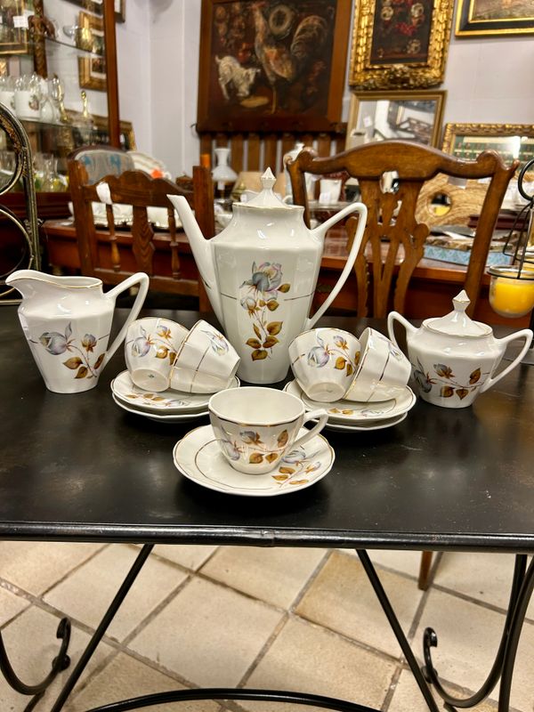 Juego de café filo oro