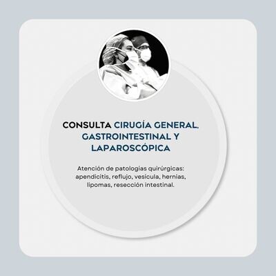 Consulta de cirugía general, gastrointestinal y laparoscópica