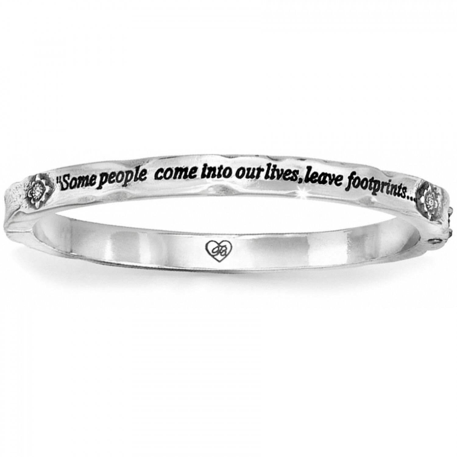 Footprints Hinged Bangle - Silver
