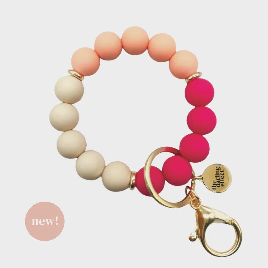 Hands-Free Silicone Keychain Wristlet - Sunkissed Peaches