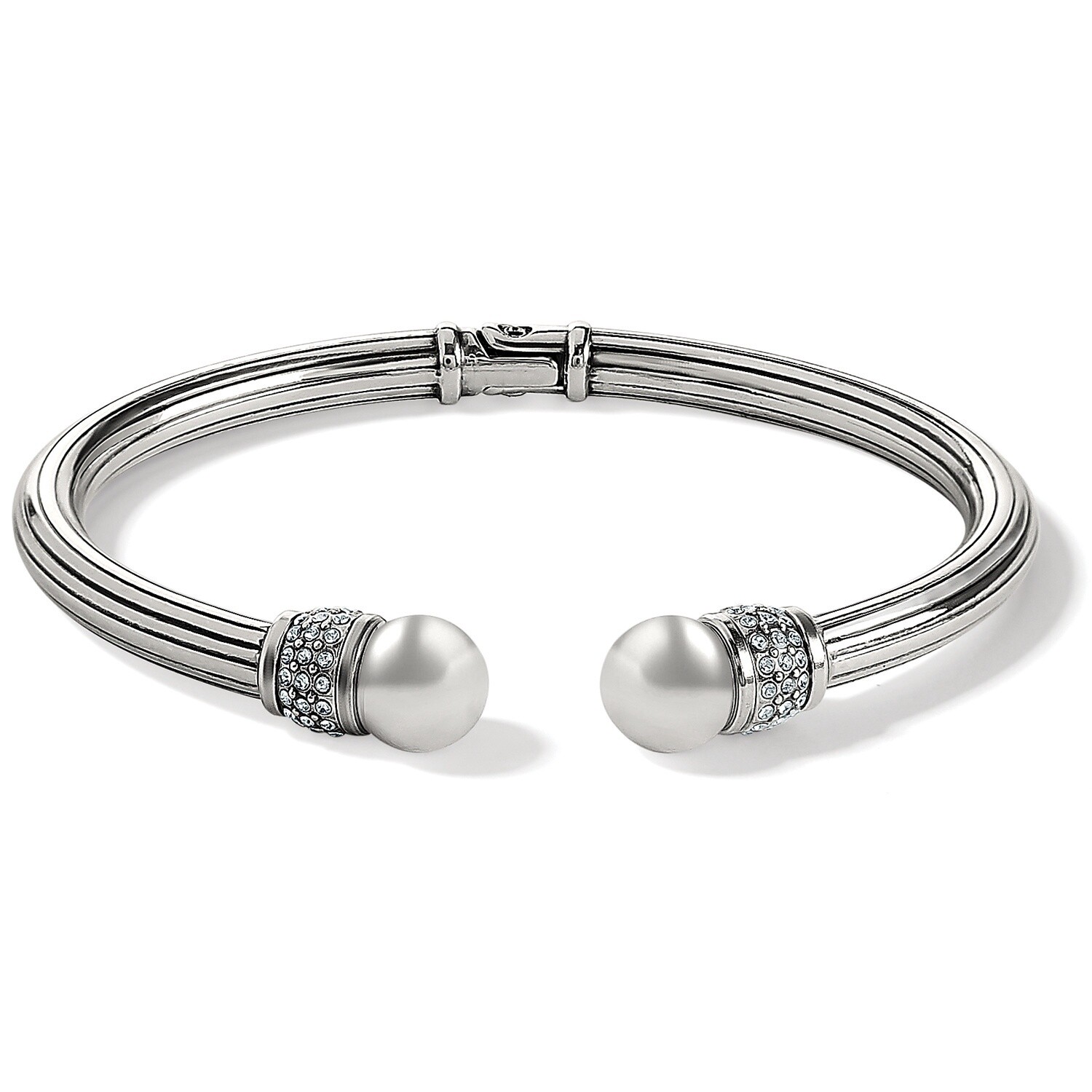 Meridian Open Hinged Bangle - Silver