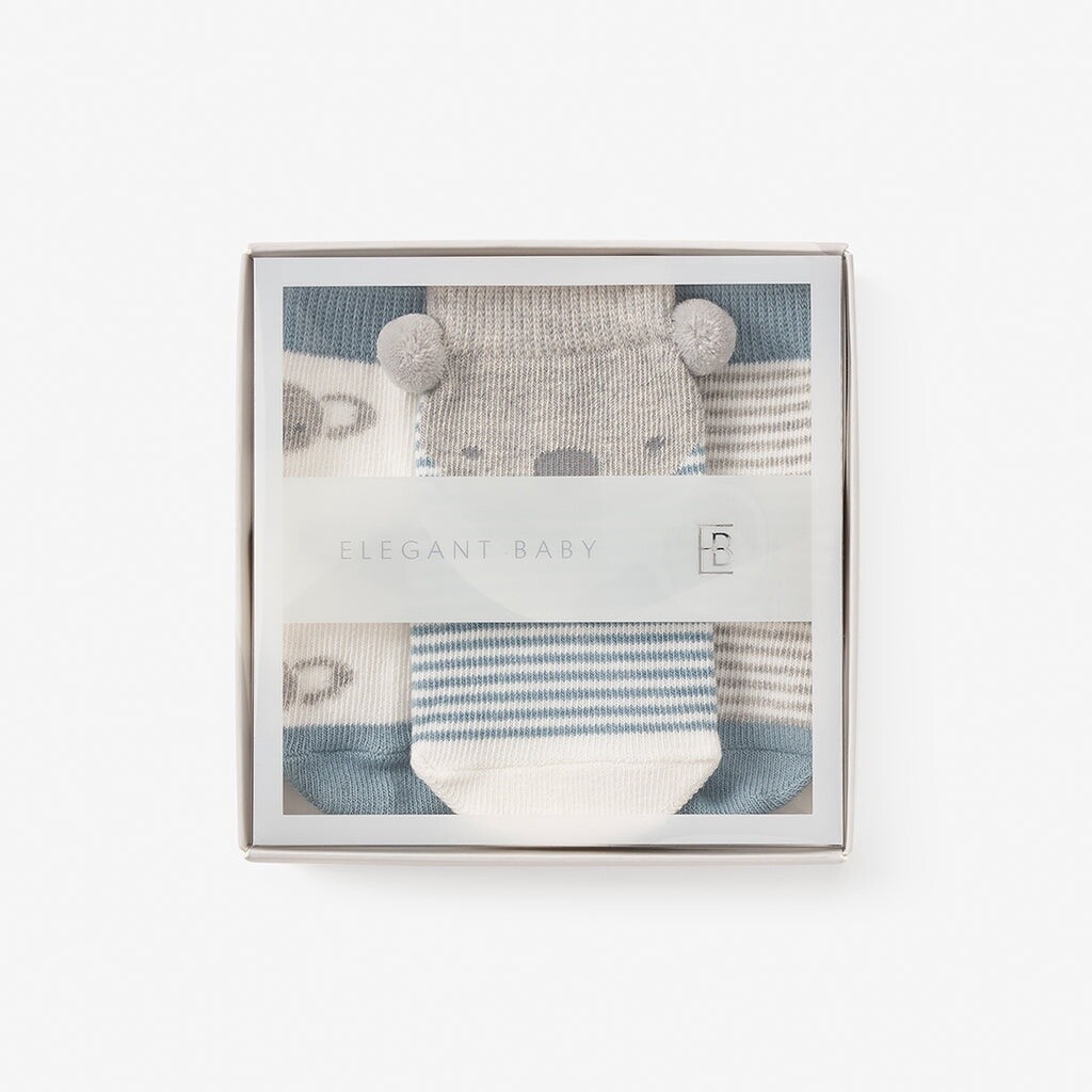 DNR-KOALA NON SLIP BABY SOCK SET 3PK