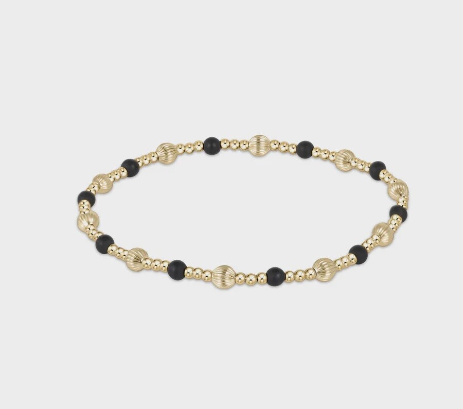 Dignity Sincerity Pattern 4mm Bead Bracelet - Matte Onyx