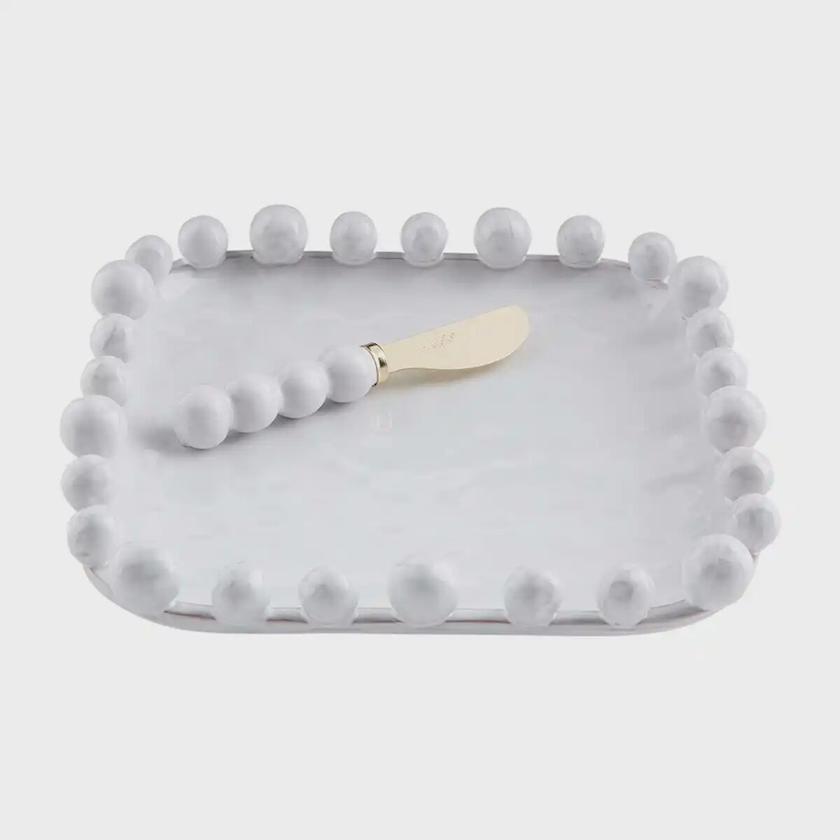 BEADED WHITE CHEESE BOARD
