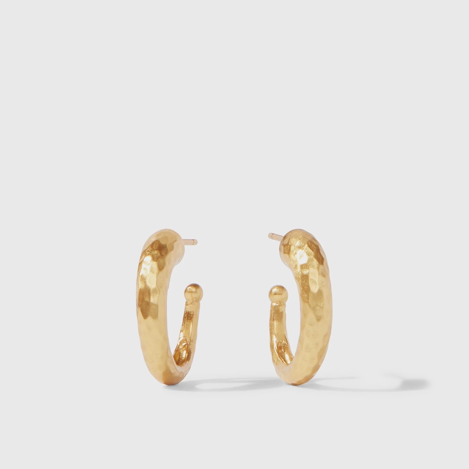 Hammered Hoop Earrings, Colour: Gold, Size: Small