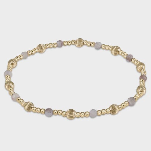 Dignity Sincerity Pattern 4mm Bead Bracelet - Botswana Agate