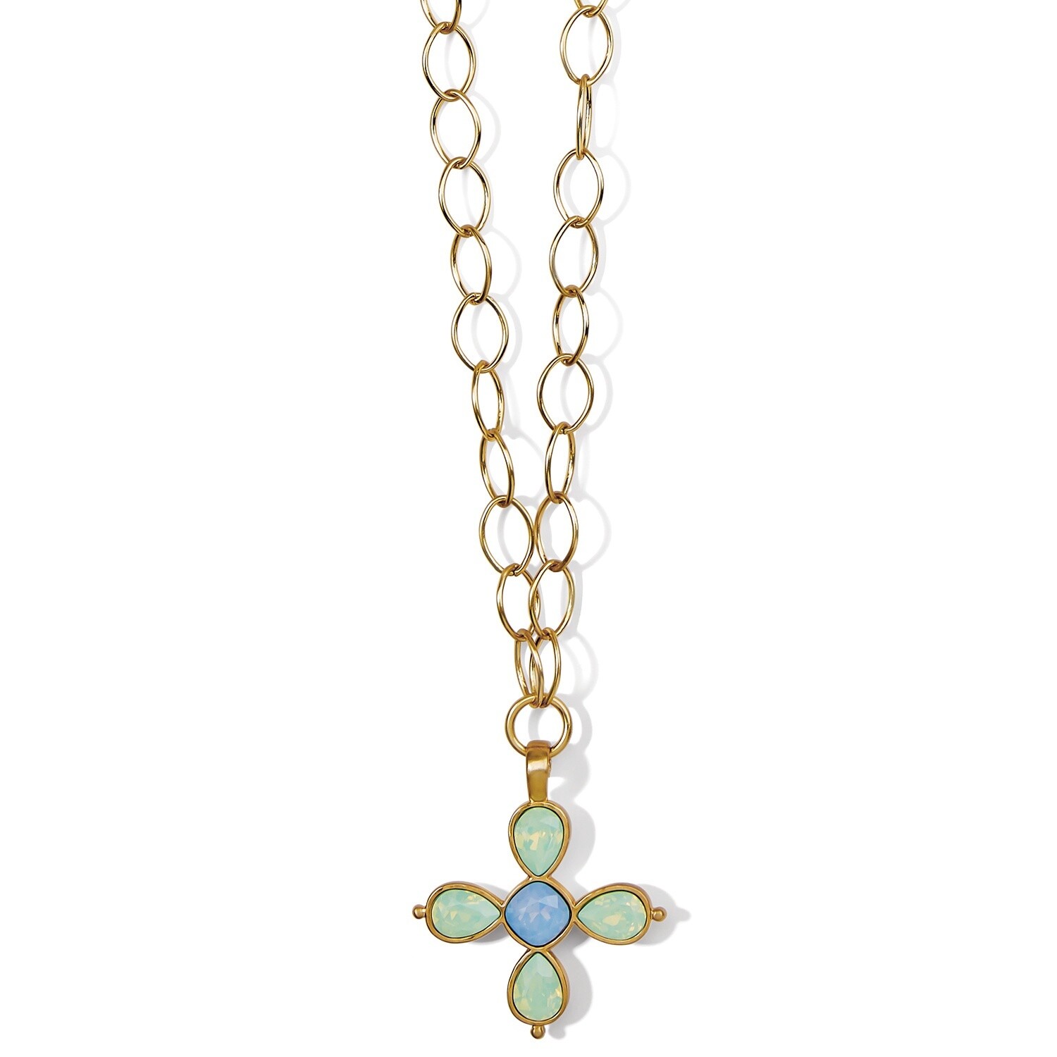 Mercury Long Necklace Brushed Gold-Multi