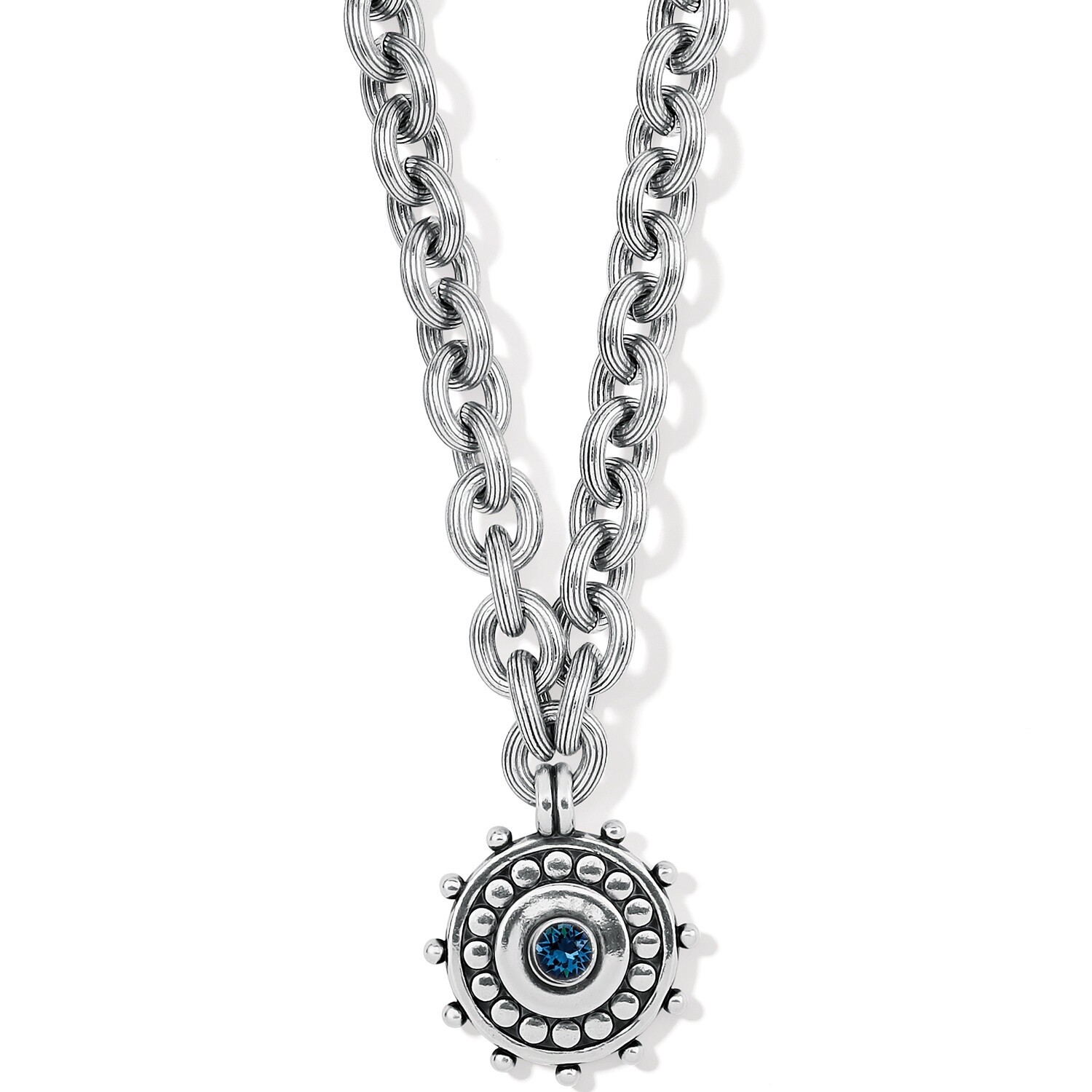 Pebble Dot Medali-Silver Blue