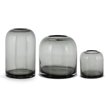 5&quot; Gray Transparent Glass Vases