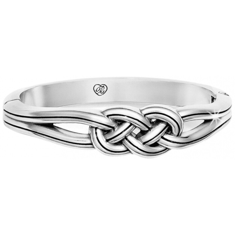 Interlok Hinged Bangle - Silver
