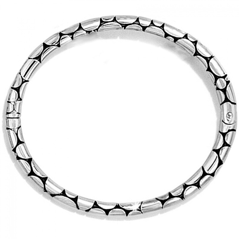 Pebble Slim Hinged Bangle - Silver