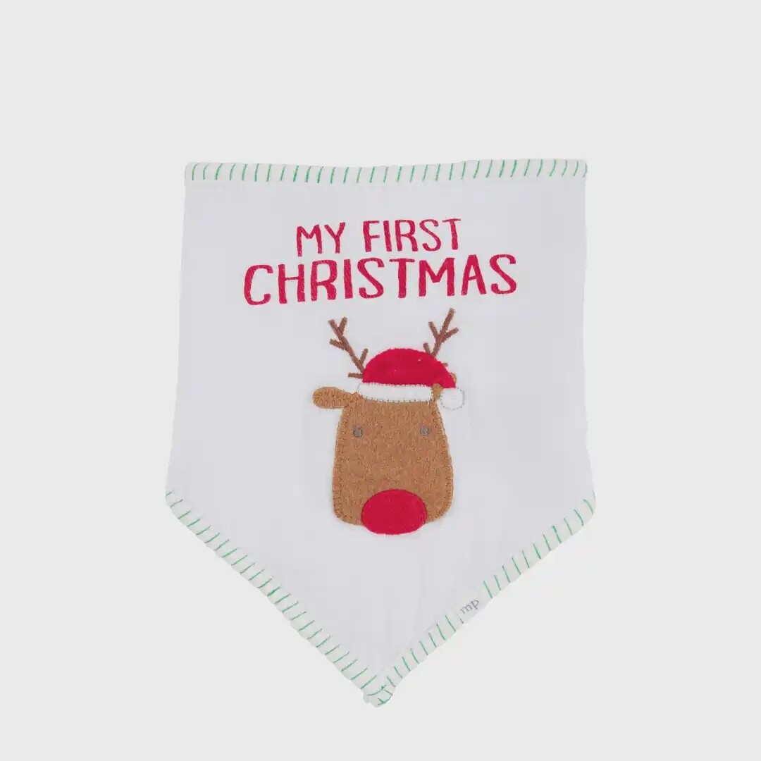 Reindeer First Xmas Bib