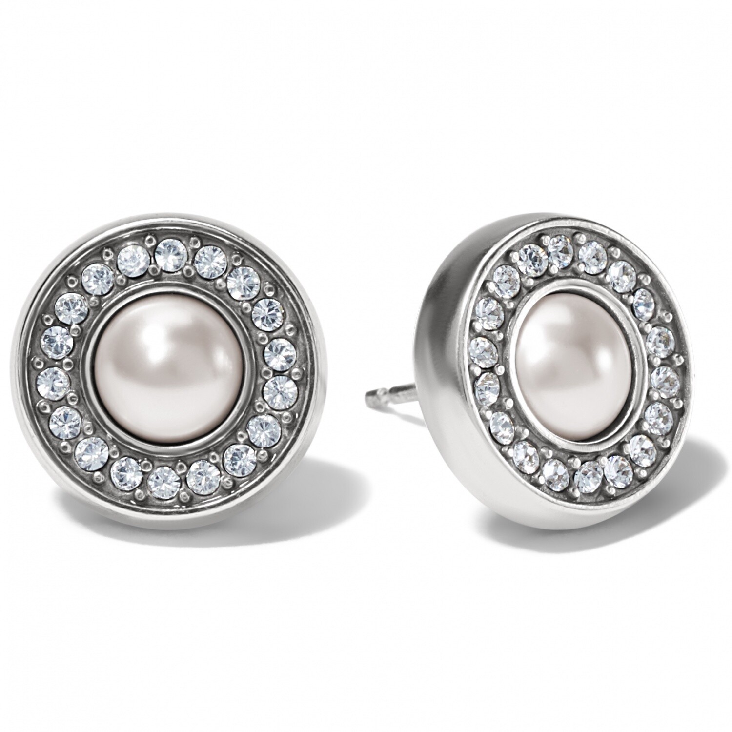 Meridian Pearl Post Earrings Silver - Pearl