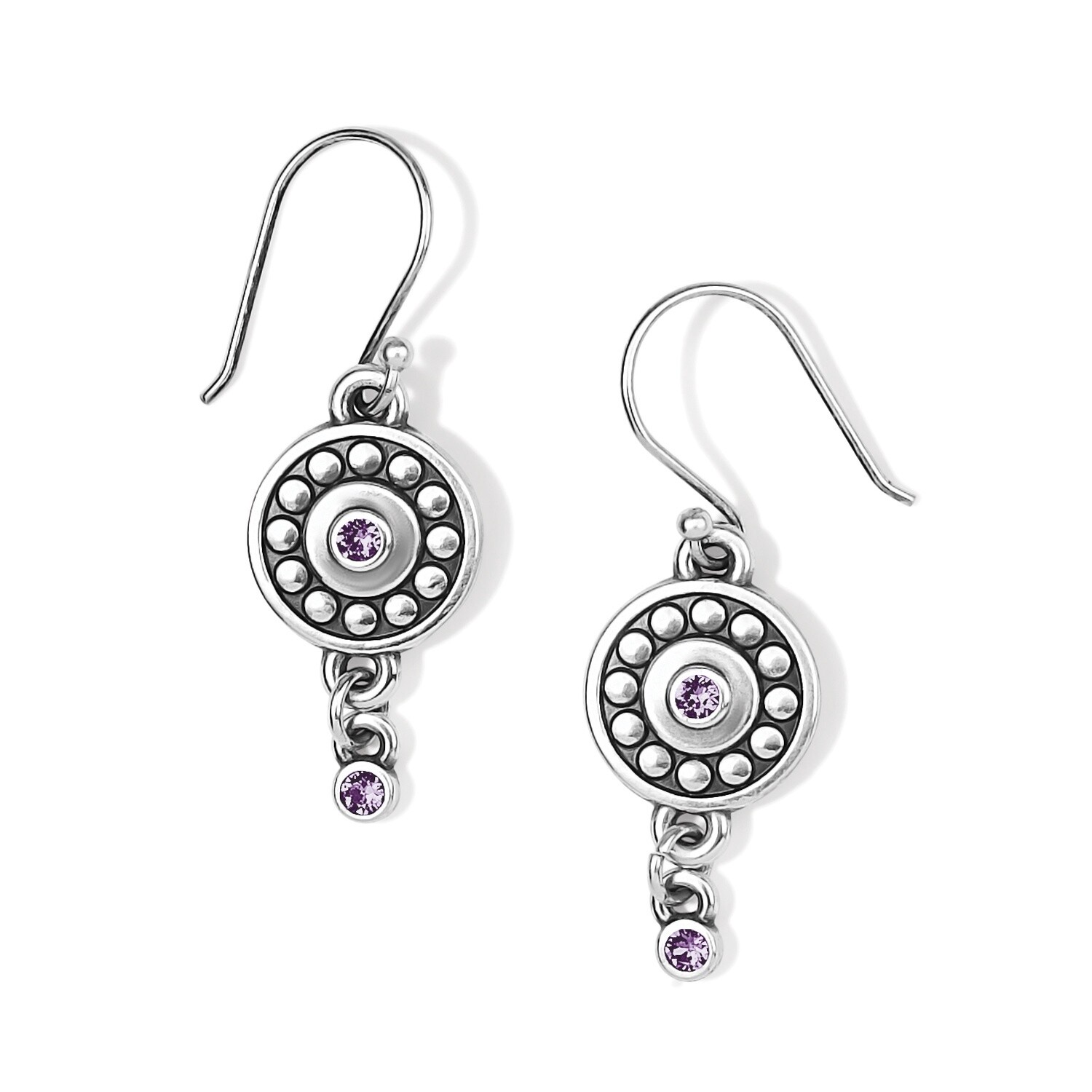 DNR-Pebble Dot Medali Reversible French Wire Earrings - June-Tanzanite
