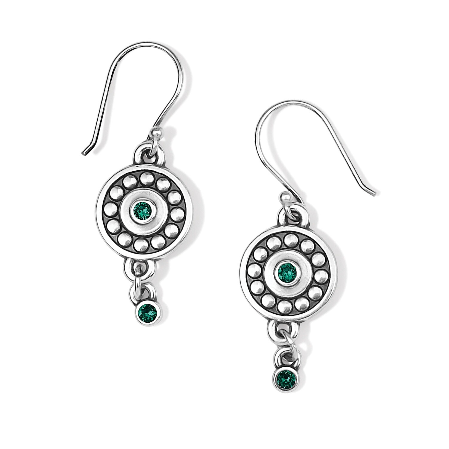 DNR-Pebble Dot Medali Reversible French Wire Earrings - May-Emerald