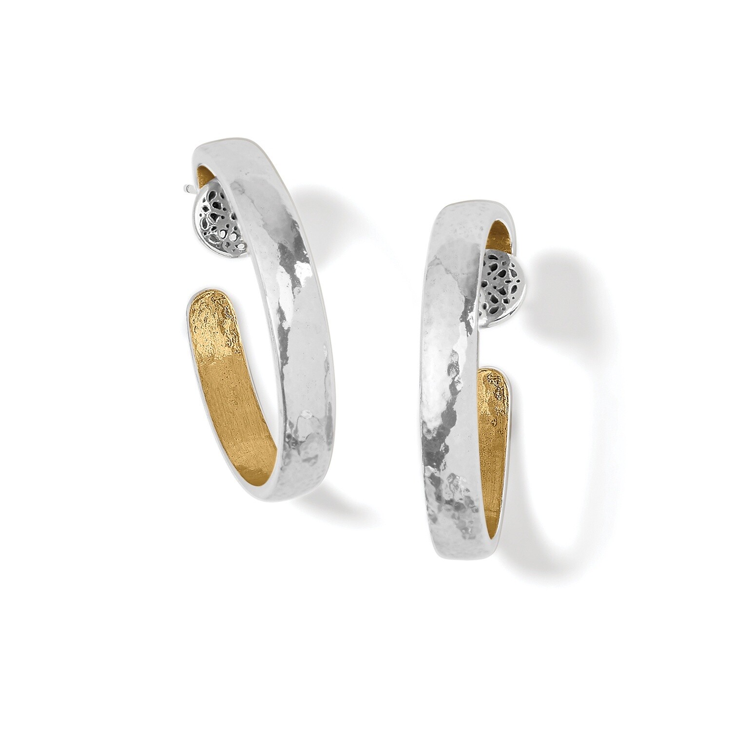 Ferrara Entrata Small Hoop Earrings - Silver Gold
