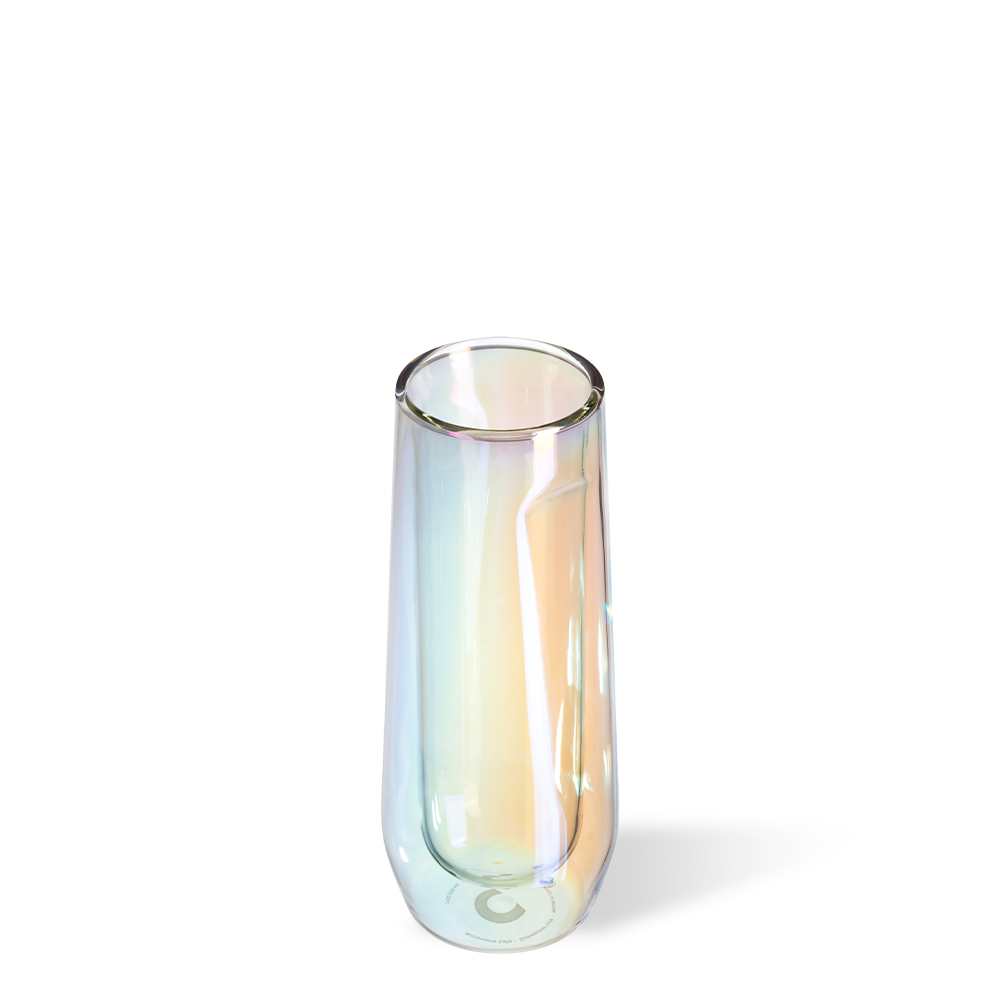 STEMLESS FLUTE GLASS SET (2) PRISM