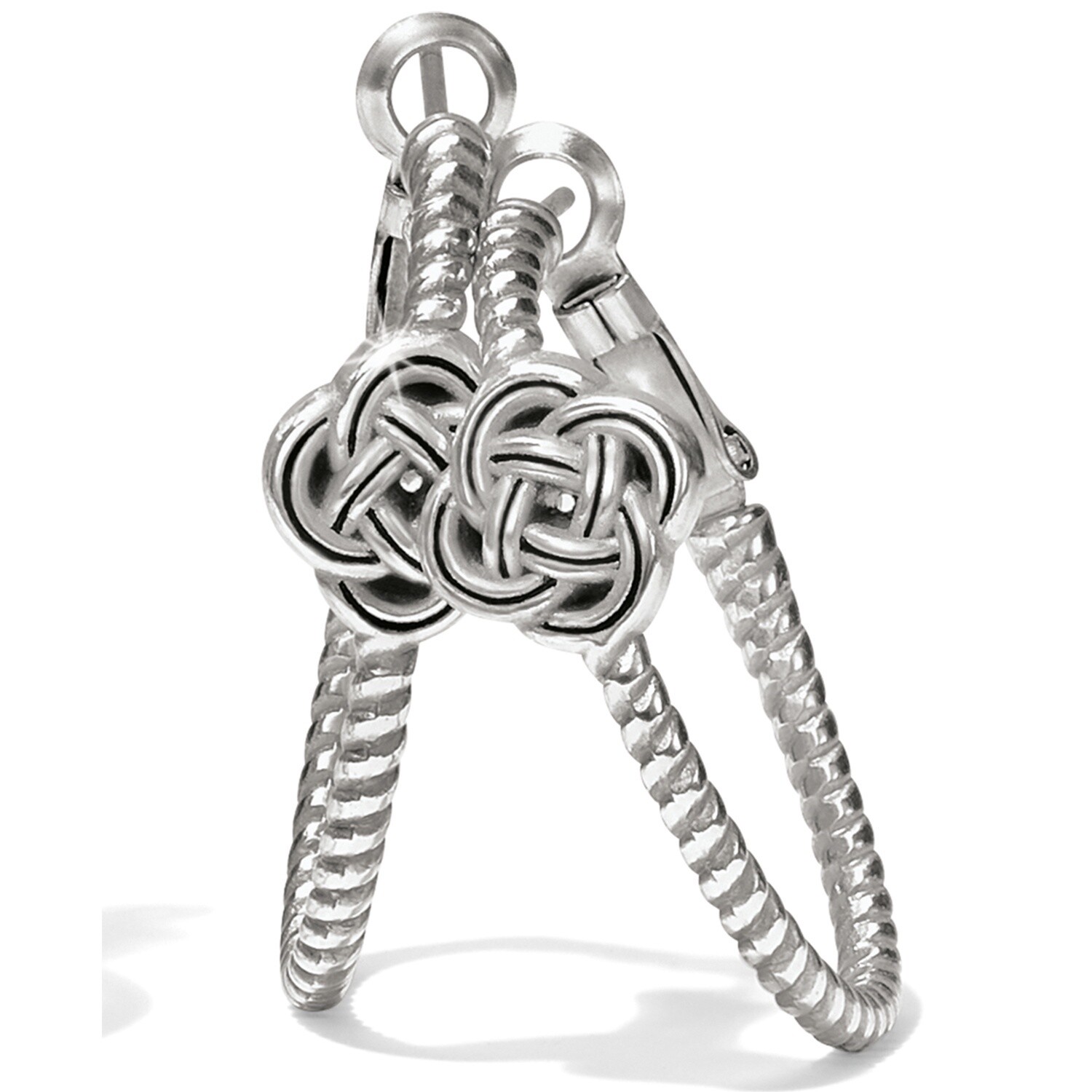 Interlok Knot Rope Hoop Earrings - Silver